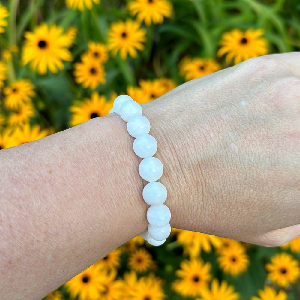 White Jade Stretch Bracelet